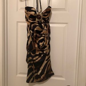 Sexy Tiger striped Silk dress